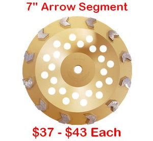 7" Arrow Segmented 5/8"-11 THREADED HUB Grinding Cup Wheel