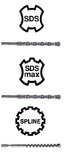3/8" x 8" SDS+Plus Rotary Hammer Drill Bit - 10pc Set
