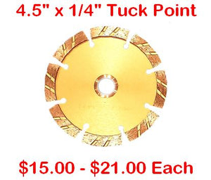 4.5" x .250 (1/4" Thick) Turbo Segmented Tuck Point Blade